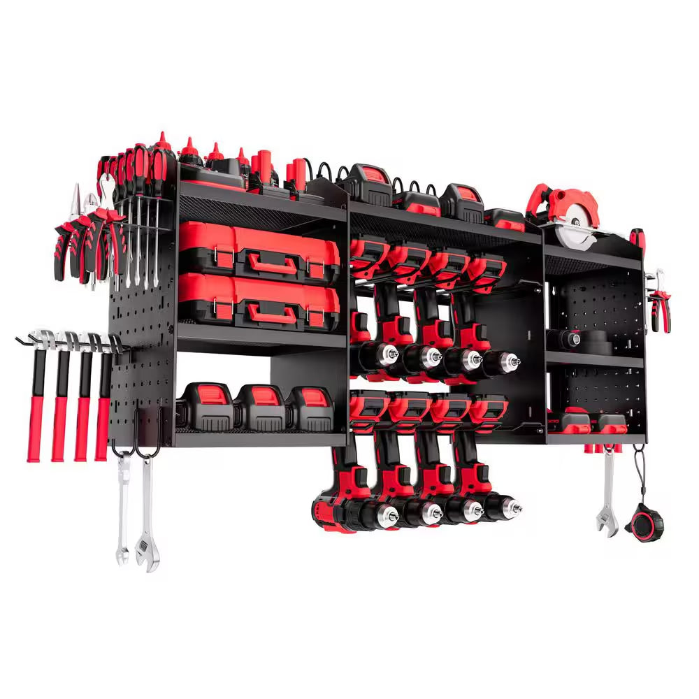 Power Tool Organizer with Charging Station, 3-Layer