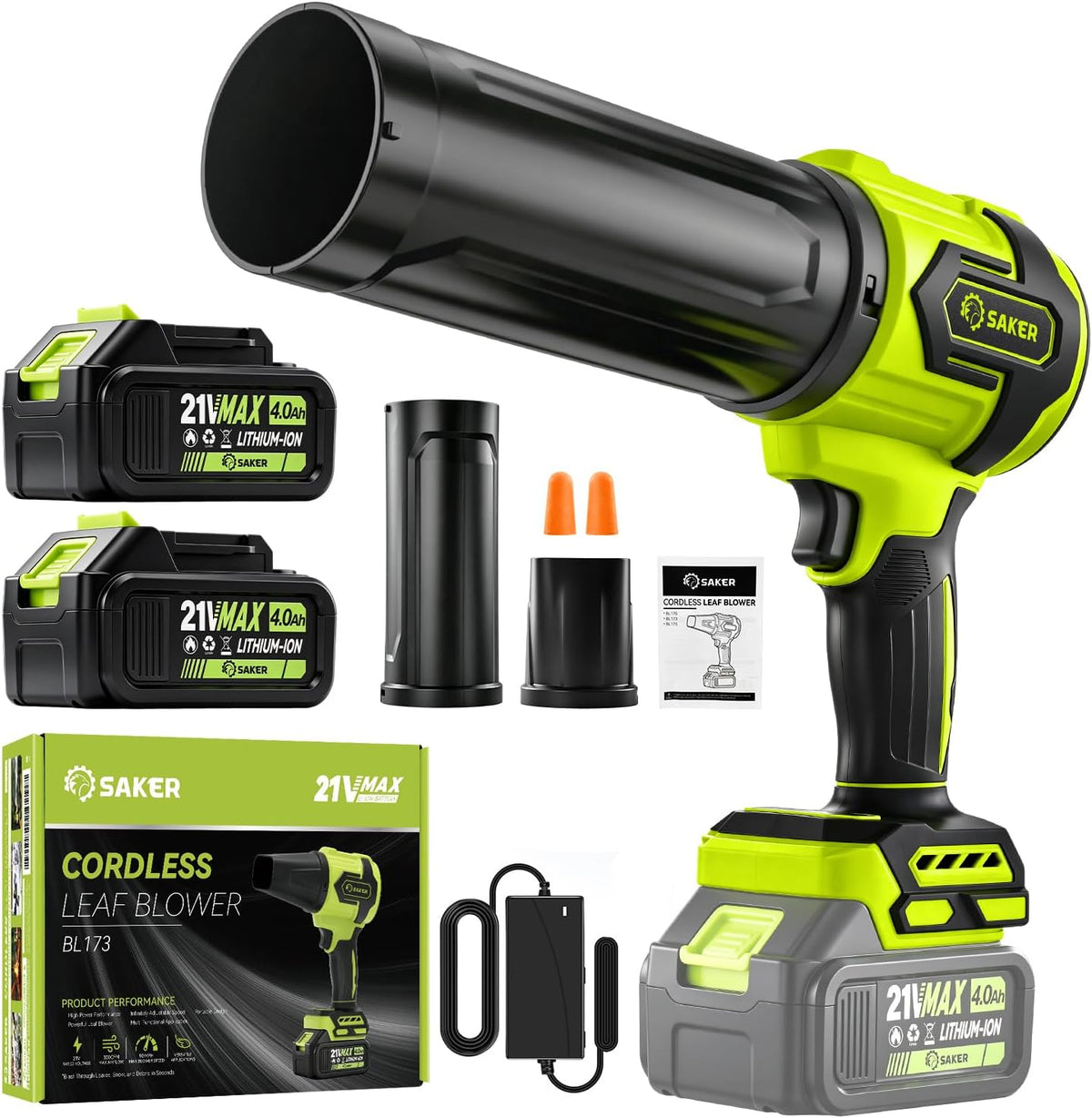 Saker Cordless Portable Leaf Blower